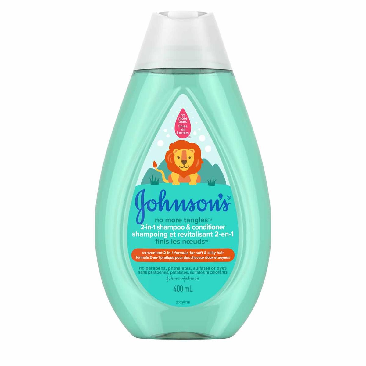 JOHNSON'S® NO MORE TANGLES® shampoo conditioner front hero
